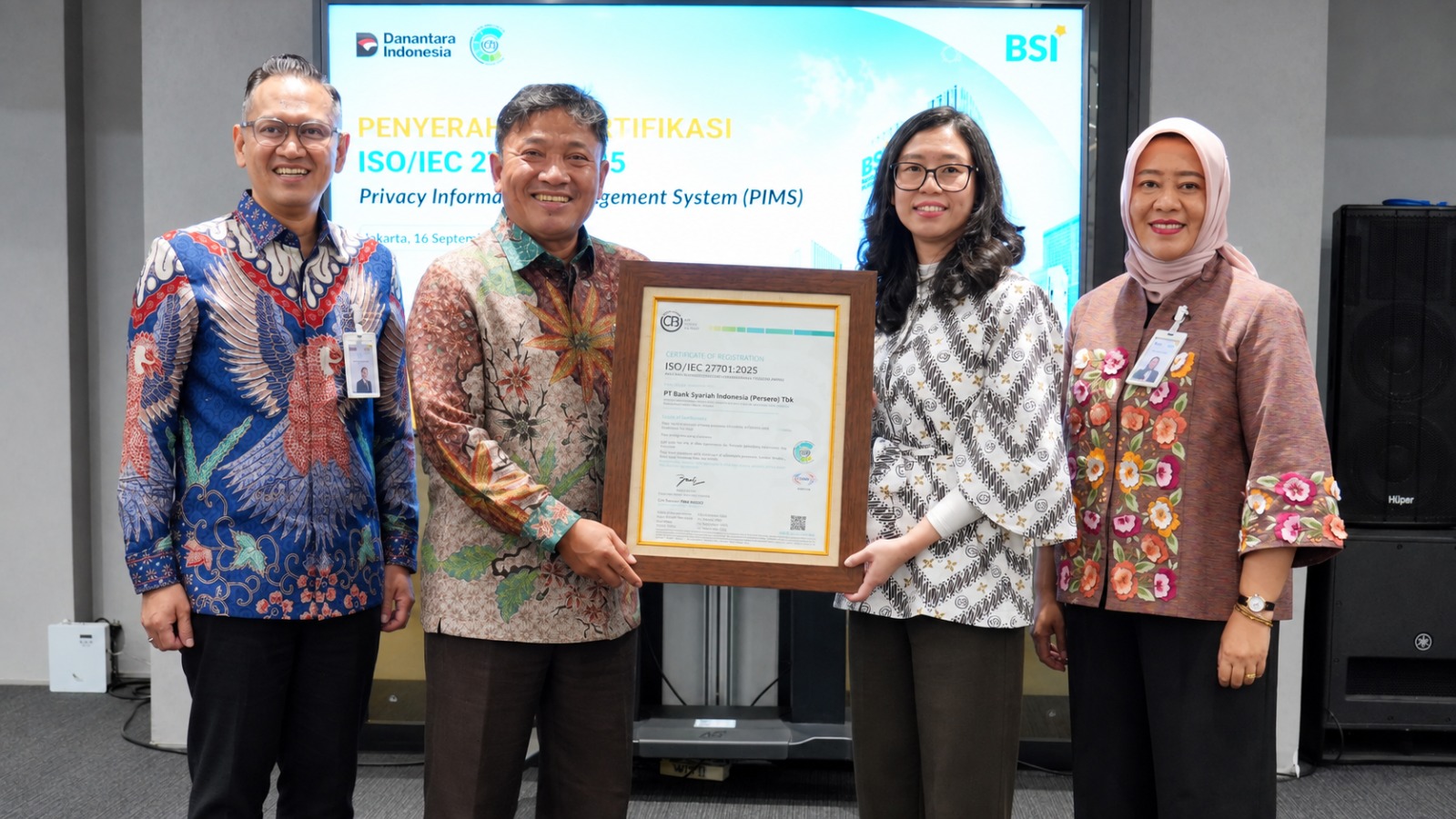 BSI Cetak Sejarah, Jadi Bank Pertama di Indonesia Peraih Sertifikasi Global ISO 27701:2025