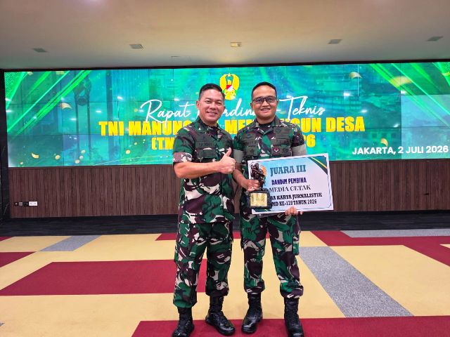 Liputan TMMD di OKI Raih Juara III Lomba Jurnalistik TNI AD