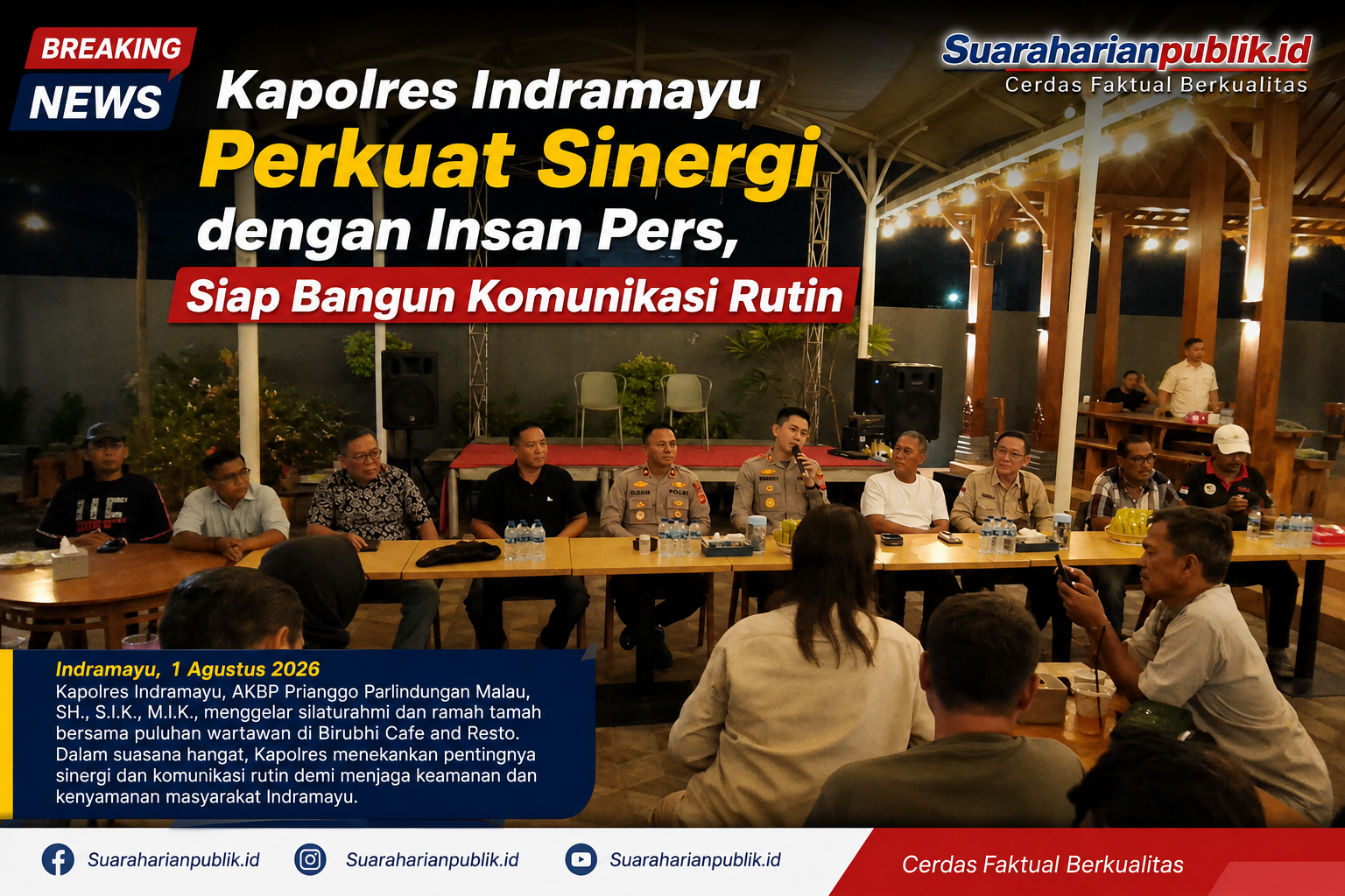 Kapolres Indramayu Perkuat Sinergi dengan Insan Pers, Siap Bangun Komunikasi Rutin